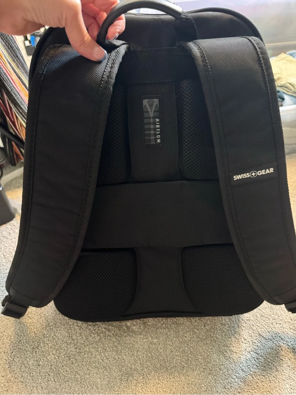 SwissGear Black Travel Laptop Backpack with Front Organizer Pockets